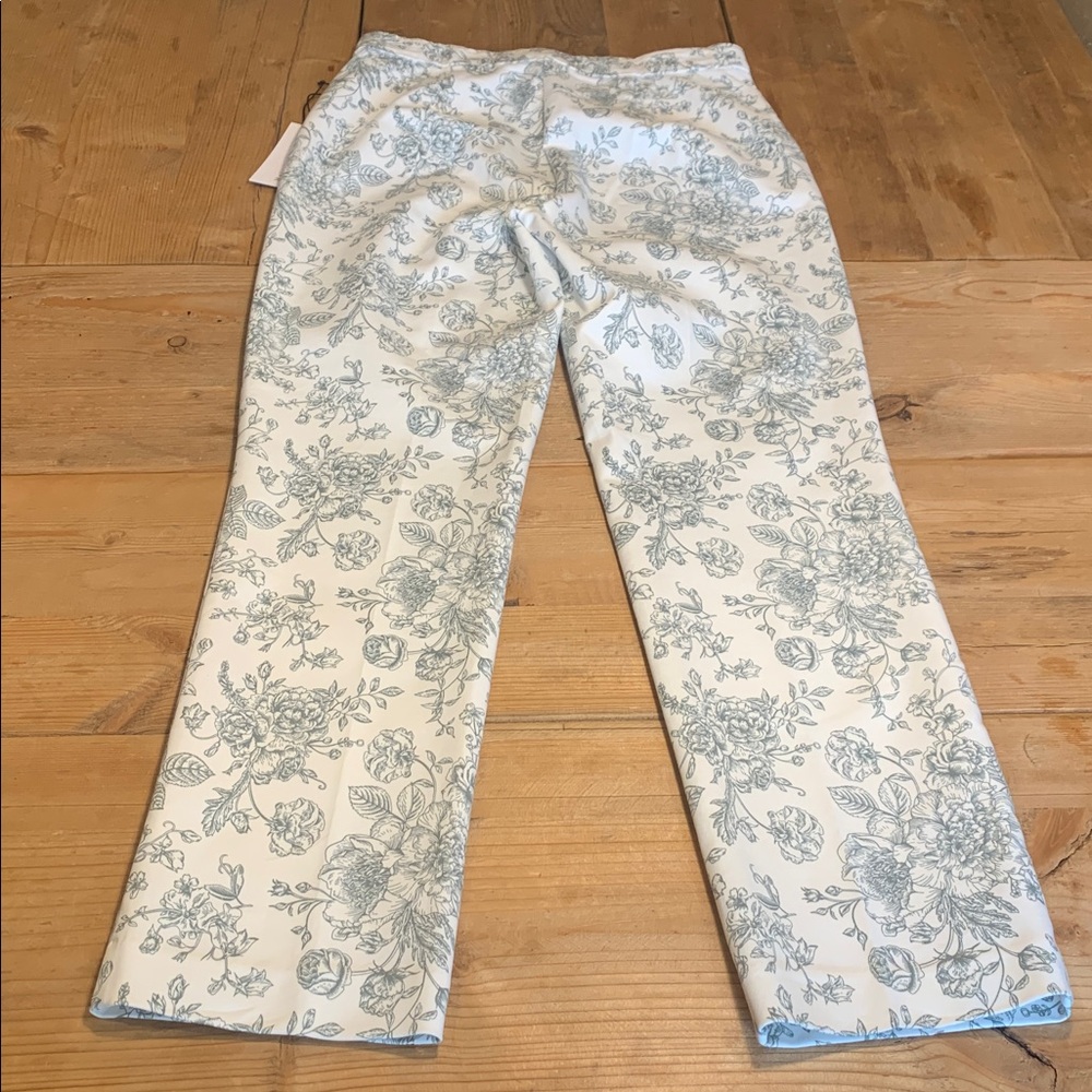 Madison d'Amelie Paris Women's NWT Floral Toile Pants Sz 4 PullOn Elastic Waist - Picture 11 of 15